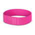A vibrant pink wristband designed for events and exhibitions, featuring a smooth finish and a secure closure.