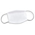 A large reusable face mask in white with black ear straps, features a plain design without any logos or branding.
