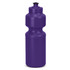A drink bottle in vibrant purple with a ribbed design and a screw-on lid, featuring a logo.