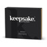 A black gift box containing the Keepsake Gardeners Set, featuring a logo on the front.
