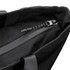 A black cooler bag featuring a zippered closure and sturdy straps. It has a textured interior lining.