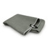 A grey waffle golf towel featuring a loop for attachment, presented in a folded position.