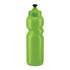 A drink bottle featuring a vibrant green color with a twist-off cap and a streamlined shape for easy grip.