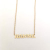 Initial and diamond bezel 14k gold necklace