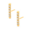 Diamond Bar Stud Earrings 14K Yellow Gold