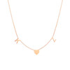 14K rose gold space letter and heart necklace