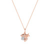 Diamond Cicadas Charm Necklace 14K Rose Gold