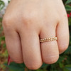 Diamond Cut Bead Chain Ring 14K Yellow Gold