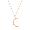 Diamond Moon Necklace 14K Rose Gold