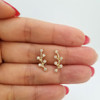 Diamond Leaf Stud Earring 14K Gold