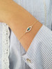 London Blue Topaz and Diamond Evil Eye Bracelet 14K Gold