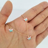 Dangling Enamel Butterfly Necklace 14K Gold