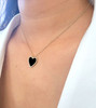 Diamond Onyx Heart Pendant Necklace 14K Gold