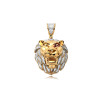 Diamond Lion Head Pendant 10K Yellow Gold