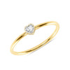 Heart Shaped Diamond Promise Ring 14K Yellow Gold