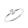 Emerald Cut Diamond Engagement Ring 14K White Gold