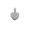 Baguette Diamond Heart Pendant 10K White Gold