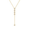 Five Diamond Bezel Lariat Necklace in 14K Gold