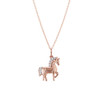 Diamond Horse Charm Necklace 14K Rose Gold
