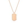 Diamond Dog Tag Pendant Necklace 14K Rose Gold