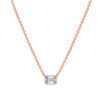 Mixed Shapes Single Diamond Pendant Necklace 14K Rose
