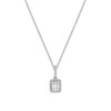 Baguette Round Diamond Pendant Necklace 14K White Gold