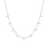 Stack Baguette and Round Diamond Necklace 14K White Gold