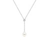 Freshwater Pearl Drop with Diamond Bezel 14K Gold