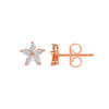 Marquise Diamond Floral Stud Earring 14K Rose Gold