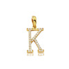 Large Diamond Initial Pendant with Bail 14K Gold