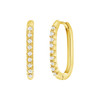 Diamond Oval Hoop Earrings 14K Yellow Gold