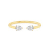 Diamond Deconstructed Open Ring Pear Shaped 14K Yellow Gold