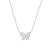 Diamond Butterfly Charm Necklace 14K White Gold