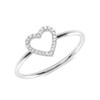 Diamond Open Heart Ring 14K White Gold