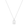 Engravable Dog Tag with Bead Chain Necklace 14K White Gold