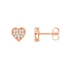 Layering & Stacking Heart-Shaped Diamond Stud Earrings 14K Rose Gold