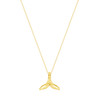 Whale Tail Pendant Necklace 14K Yellow Gold