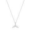 Whale Tail Pendant Necklace 14K White Gold