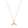 Whale Tail Pendant Necklace 14K Rose Gold