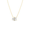 Toi et Moi Emerald and Pear Cut Diamond Necklace 14K Yellow Gold