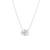 Toi et Moi Emerald and Pear Cut Diamond Necklace 14K White Gold