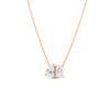 Toi et Moi Emerald and Pear Cut Diamond Necklace 14K Rose Gold