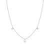 Drop Diamond Pearl Pendant Necklace 14K White Gold