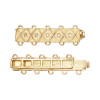 5 Rows Diamond Rectangle Bar Clasp Criss Cross Pattern 14K Yellow Gold