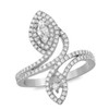 0.77ct Marquise and Round Diamond Anniversary Ring 14K White Gold