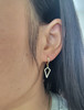 Diamond Triangle Dangle Hoop Earrings 14K Gold