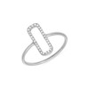 Natural Diamond Paperclip Ring 14K White Gold