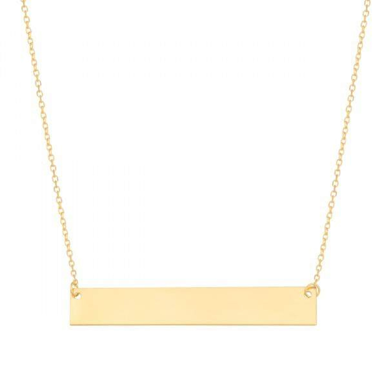 ENGRAVED GOLD BAR NECKLACE