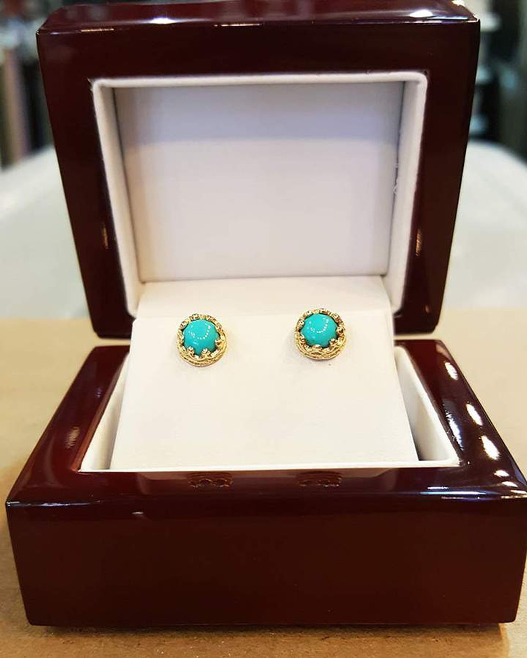 Buy Turquoise Dotted Studs Gold Stud Earrings Detailed Studs Gold and  Turquoise Silver Studs Small Silver Earrings E3-SF-1091 Online in India -  Etsy