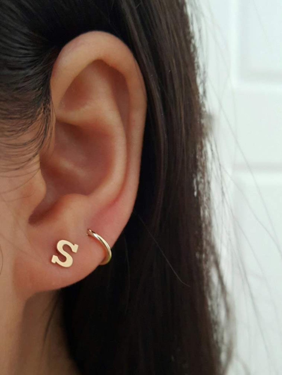 Gold Initial Earrings - Andrea Shelley Designs